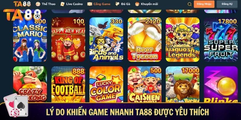 Game nhanh TA88 - Sự bùng nổ của các tựa game tốc độ Lý do khiến game nhanh TA88 được yêu thích