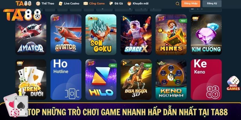 Game nhanh TA88 - Sự bùng nổ của các tựa game tốc độ Top những trò chơi game nhanh hấp dẫn nhất tại TA88
