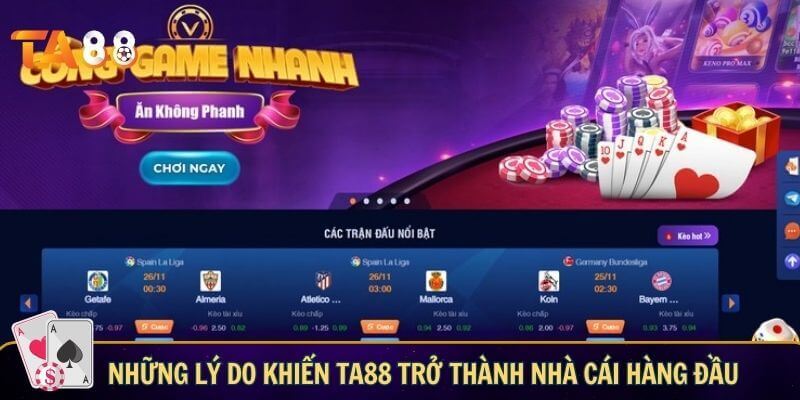 Trang Chủ Những lý do khiến TA88 trở thành nhà cái hàng đầu